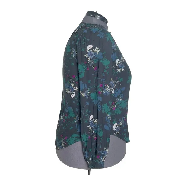 Torrid Chiffon Black Floral Peasant Blouse (Size 00/M) - Picture 4 of 6